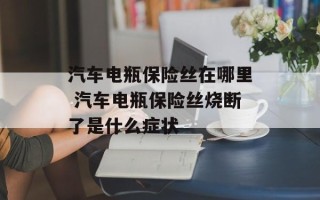 汽车电瓶保险丝在哪里 汽车电瓶保险丝烧断了是什么症状