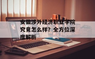 安徽涉外经济职业学院究竟怎么样？全方位深度解析