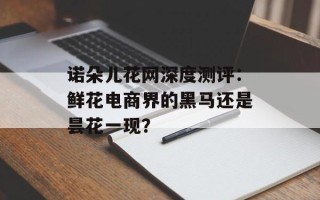 诺朵儿花网深度测评：鲜花电商界的黑马还是昙花一现？