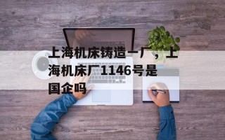 上海机床铸造一厂，上海机床厂1146号是国企吗
