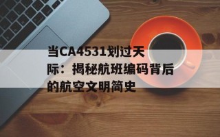 当CA4531划过天际：揭秘航班编码背后的航空文明简史