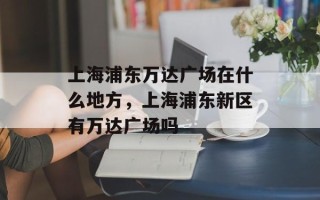 上海浦东万达广场在什么地方，上海浦东新区有万达广场吗