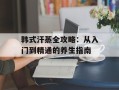 韩式汗蒸全攻略：从入门到精通的养生指南