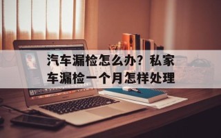 汽车漏检怎么办？私家车漏检一个月怎样处理