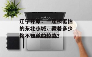 辽宁开原：一座被低估的东北小城，藏着多少你不知道的惊喜？