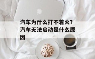 汽车为什么打不着火？汽车无法启动是什么原因