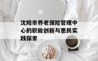 沈阳市养老保险管理中心的职能创新与惠民实践探索