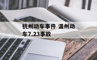 杭州动车事件 温州动车7.23事故