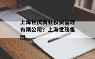 上海世茂商业投资管理有限公司？上海世茂集团