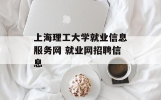 上海理工大学就业信息服务网 就业网招聘信息