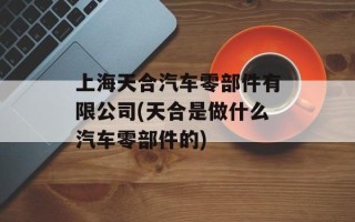 上海天合汽车零部件有限公司(天合是做什么汽车零部件的)