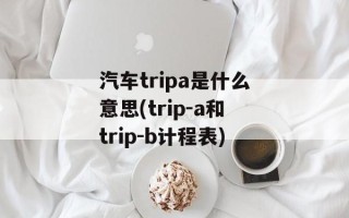 汽车tripa是什么意思(trip-a和trip-b计程表)