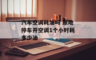 汽车空调耗油吗 原地停车开空调1个小时耗多少油