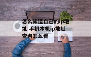 怎么知道自己的ip地址 手机本机ip地址查询怎么看