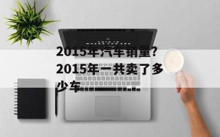 2015年汽车销量？2015年一共卖了多少车