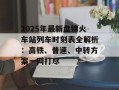 2025年最新盘锦火车站列车时刻表全解析：高铁、普速、中转方案一网打尽