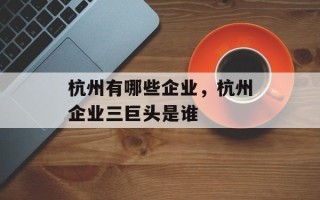 杭州有哪些企业，杭州企业三巨头是谁
