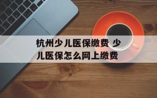 杭州少儿医保缴费 少儿医保怎么网上缴费
