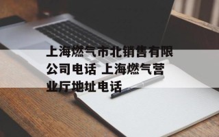 上海燃气市北销售有限公司电话 上海燃气营业厅地址电话