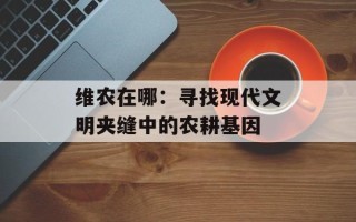 维农在哪：寻找现代文明夹缝中的农耕基因
