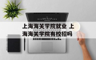 上海海关学院就业 上海海关学院有校招吗