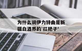 为什么说伊力特曲是新疆白酒界的'扛把子'
