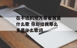 在不远的地方等着我是什么歌 你却给我那么多是什么歌词