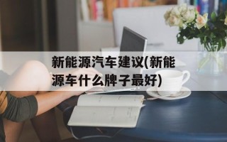 新能源汽车建议(新能源车什么牌子最好)