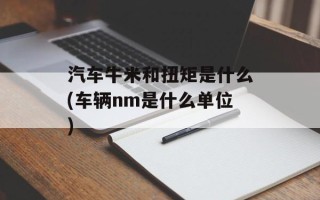 汽车牛米和扭矩是什么(车辆nm是什么单位)