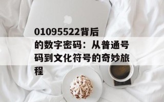 01095522背后的数字密码：从普通号码到文化符号的奇妙旅程