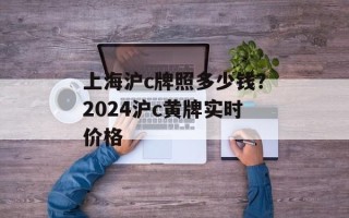 上海沪c牌照多少钱？2024沪c黄牌实时价格